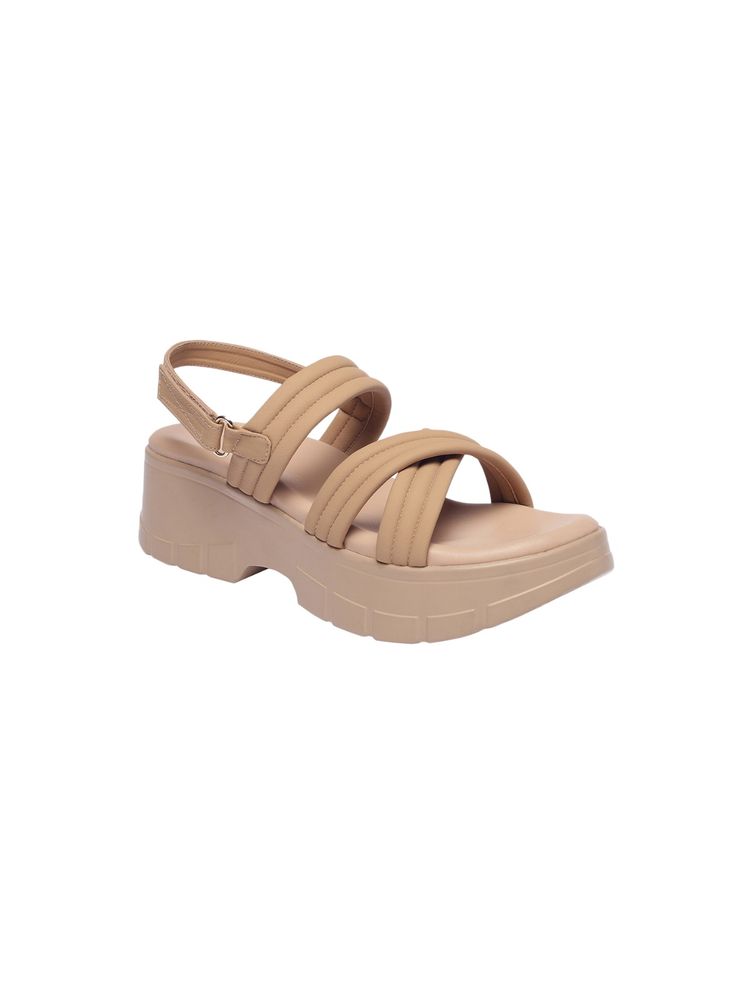 Monrow Jolie Beige Platform Sandals Heels-picture-41