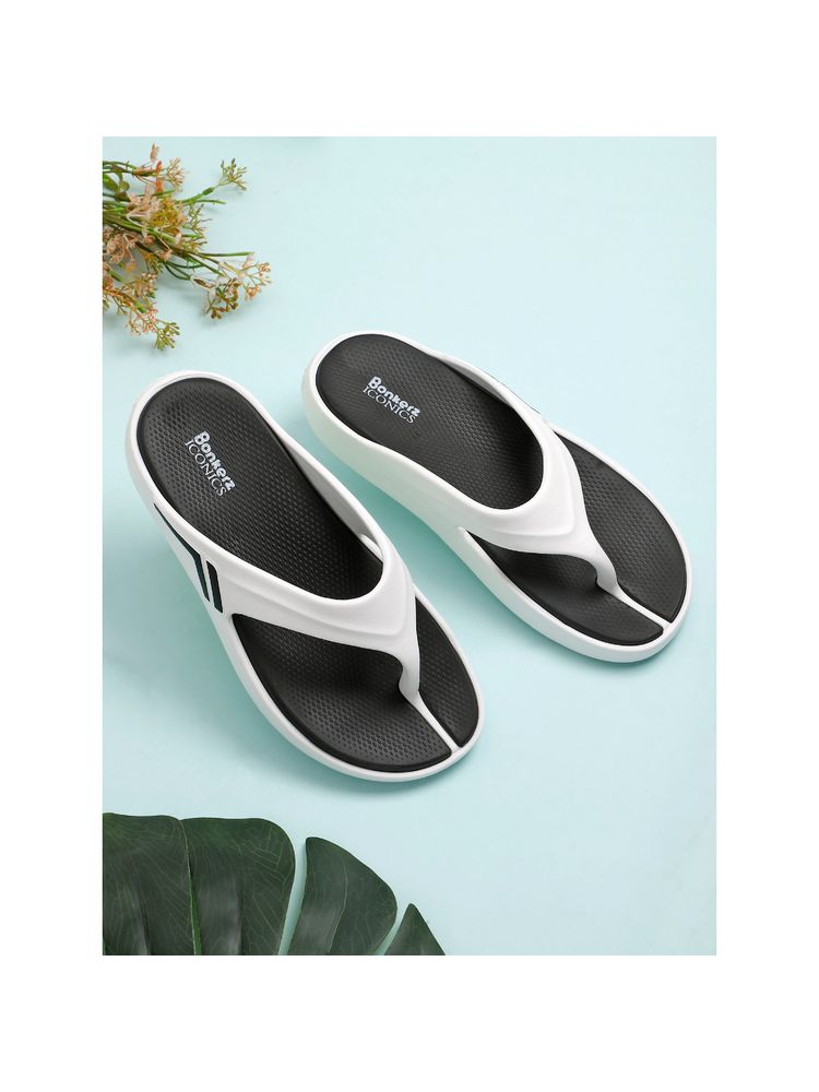 Iconics White Black Women Textured Flipflops-picture-20
