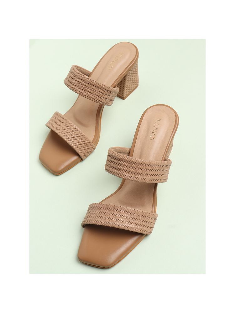 Iconics Camel Women Textured Heels-picture-23
