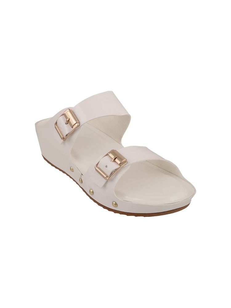 Iconics White Women Solid Sandals-picture-24