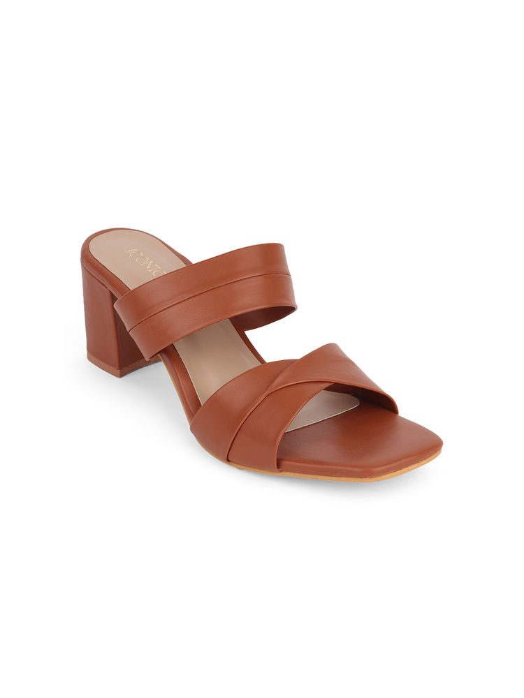 Iconics Tan Women Solid Sandals-picture-28