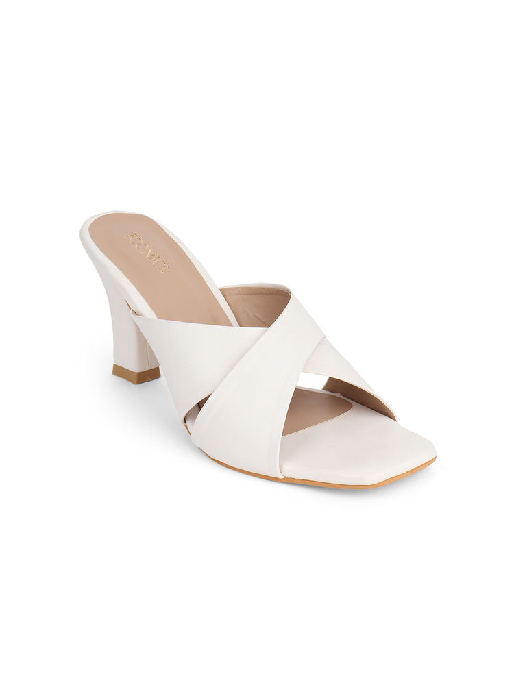 Iconics White Women Solid Sandals-image-26