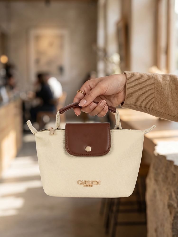 Carlton London Womens Stylish Satchel Bag For Women Cream-image-15