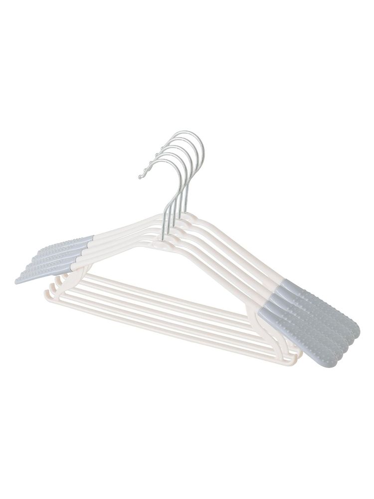 Kuber Industries PP Cloth Hanger with Zinc Plated Steel Hook Grey (Pack of 5)-picture-12
