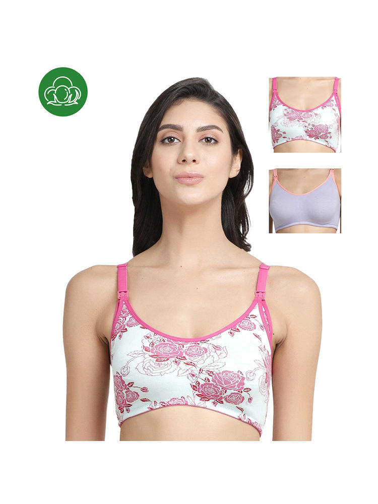 Inner Sense Organic Antimicrobial Soft Nursing Bra Pack of 3 - Multi-Color-picture-4