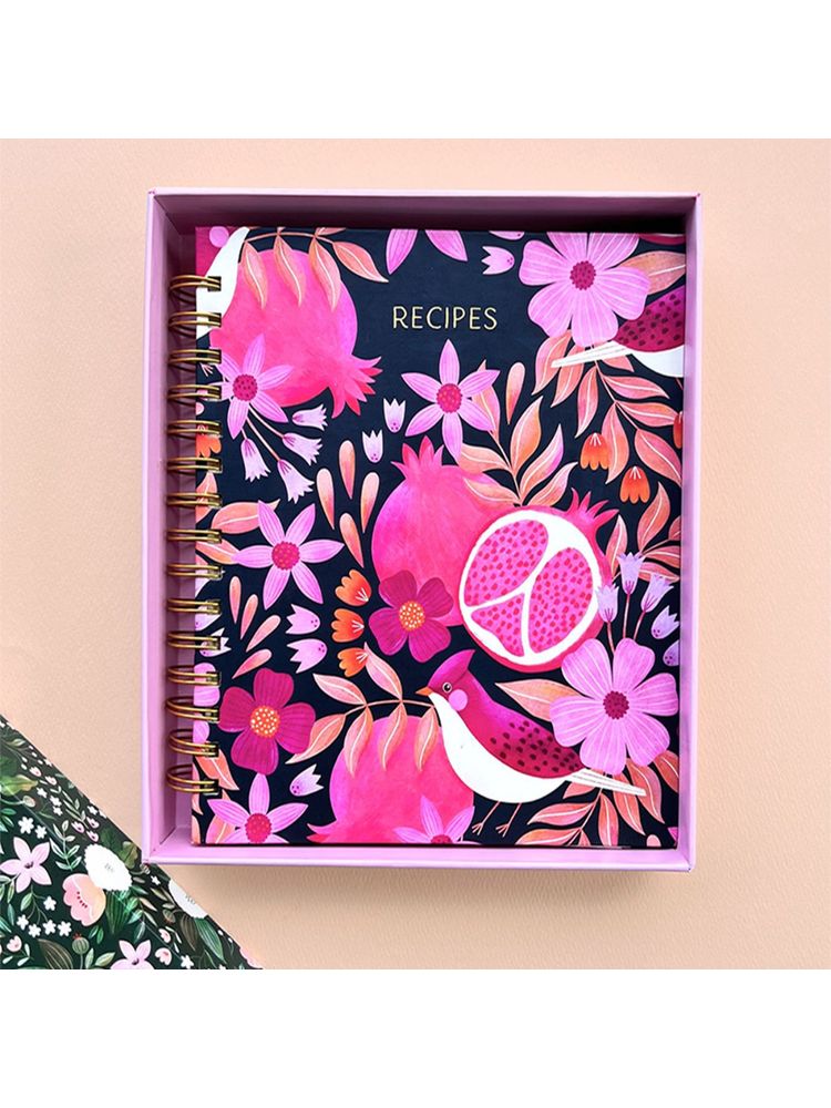 Happywagon Tati Pomegranate Pink Bird Recipe Journal