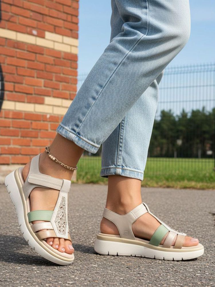 BAGATT Izzy Beige Womens Platforms Sandals-image-3