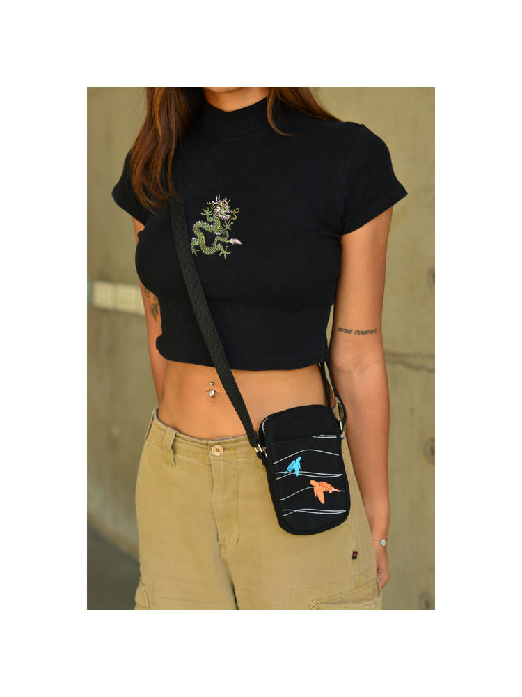 EcoRight Black Sea Turtles Crossbody Mobile Sling Bag-picture-20
