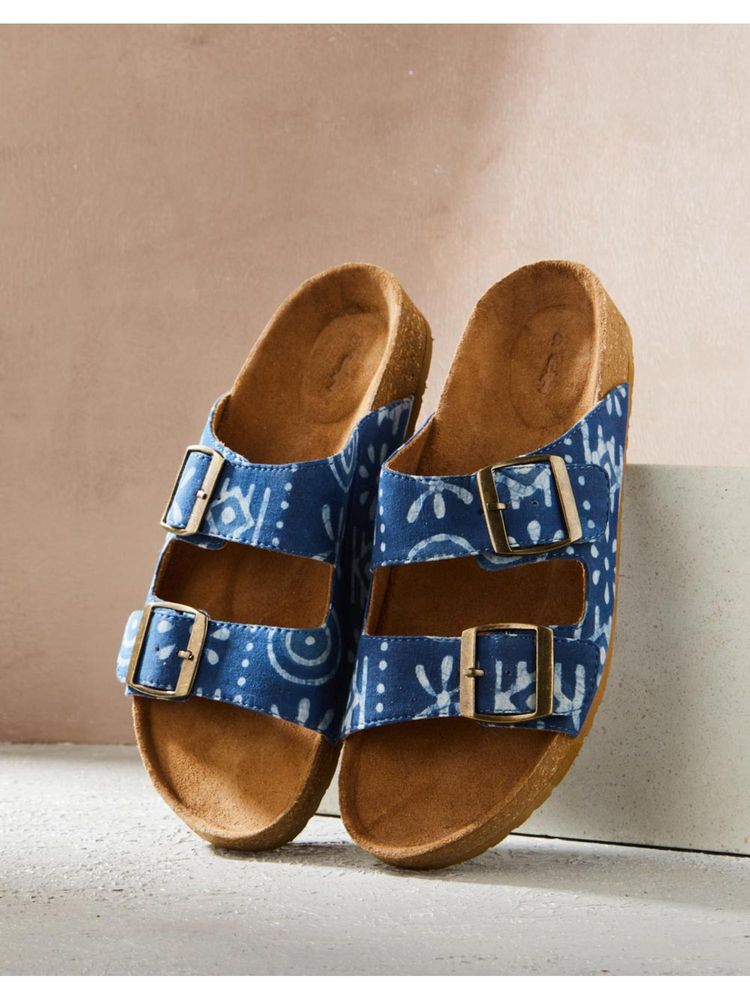 fabindia fashion Fabindia Women Blue Leather Sandals-picture-18