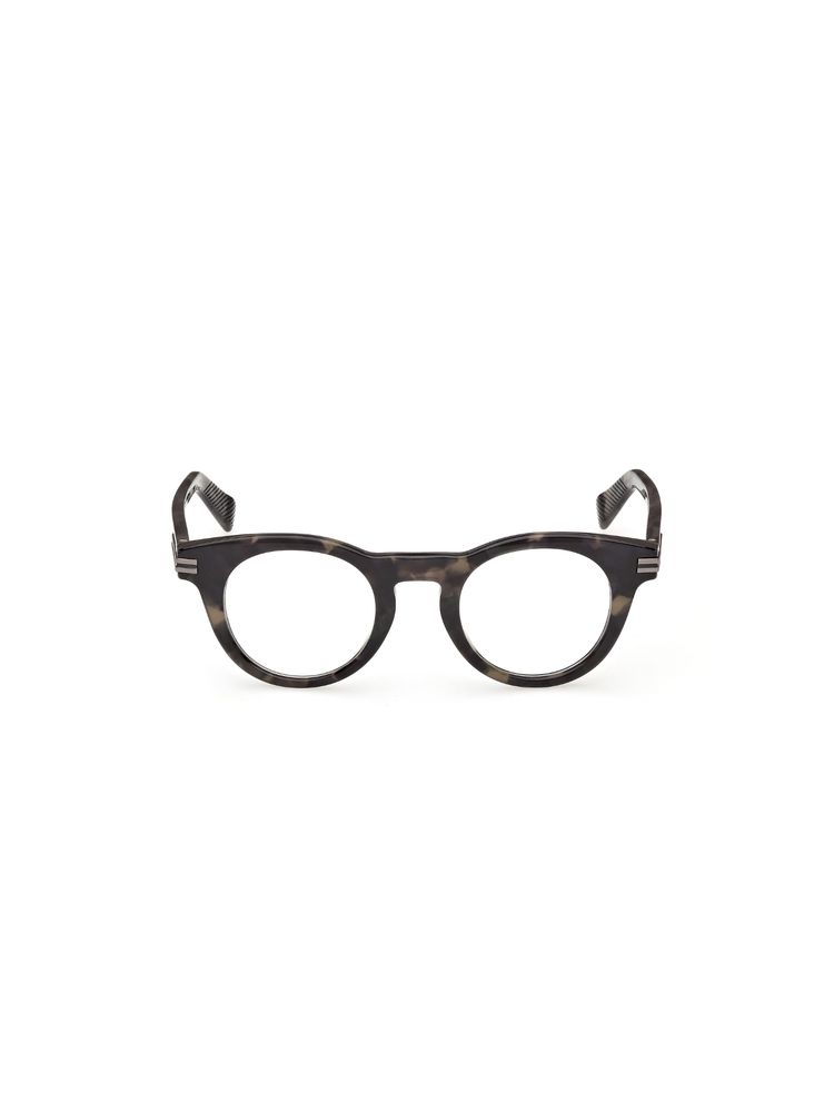 Ermenegildo Zegna Men Acetate Brown Frame Clear Lens Round Full Rim Frame-Ez5325 46 055 (46)-image-36