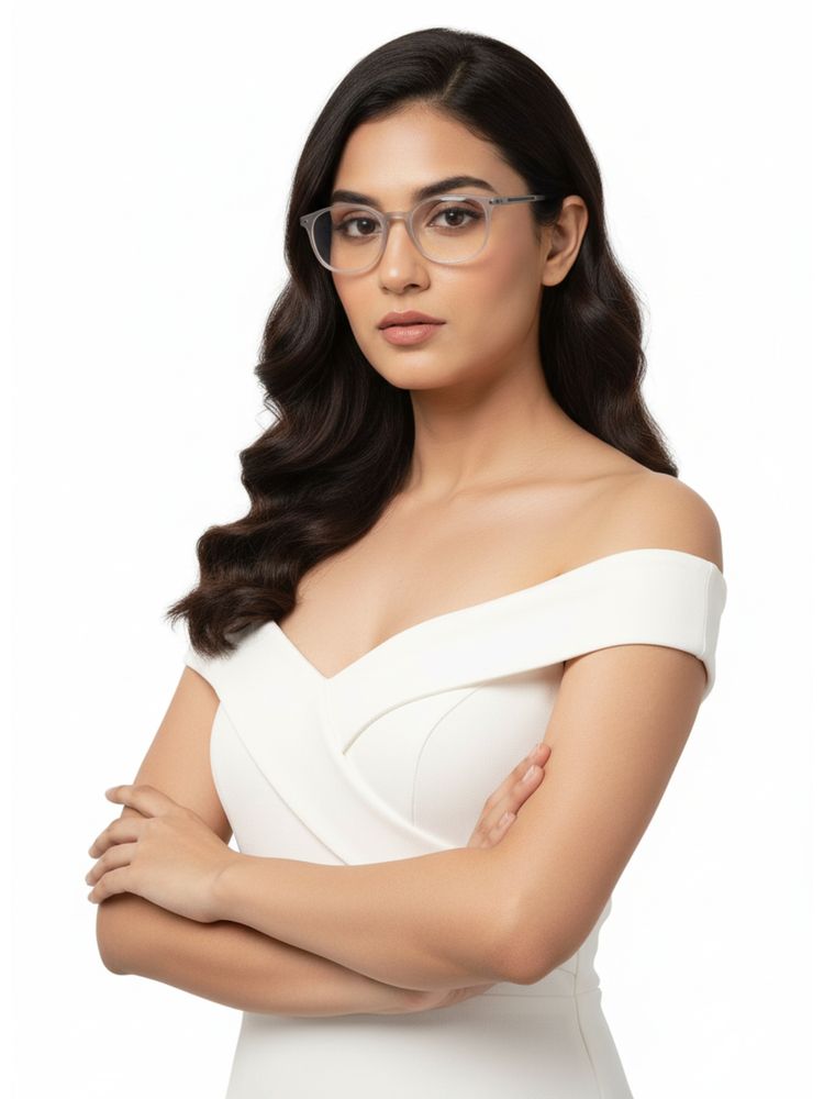 HASHTAG EYEWEAR Unisex Idefend Clear Lens Round Full Rim Eyeglass-Nekcc-1160092-L.Gry-Wht (49)-picture-2