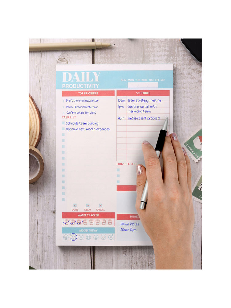 Doodle Collection Doodle A5 Undated Daily Planner with 50 Tear Off Sheets - Productivity Pad 01-picture-12