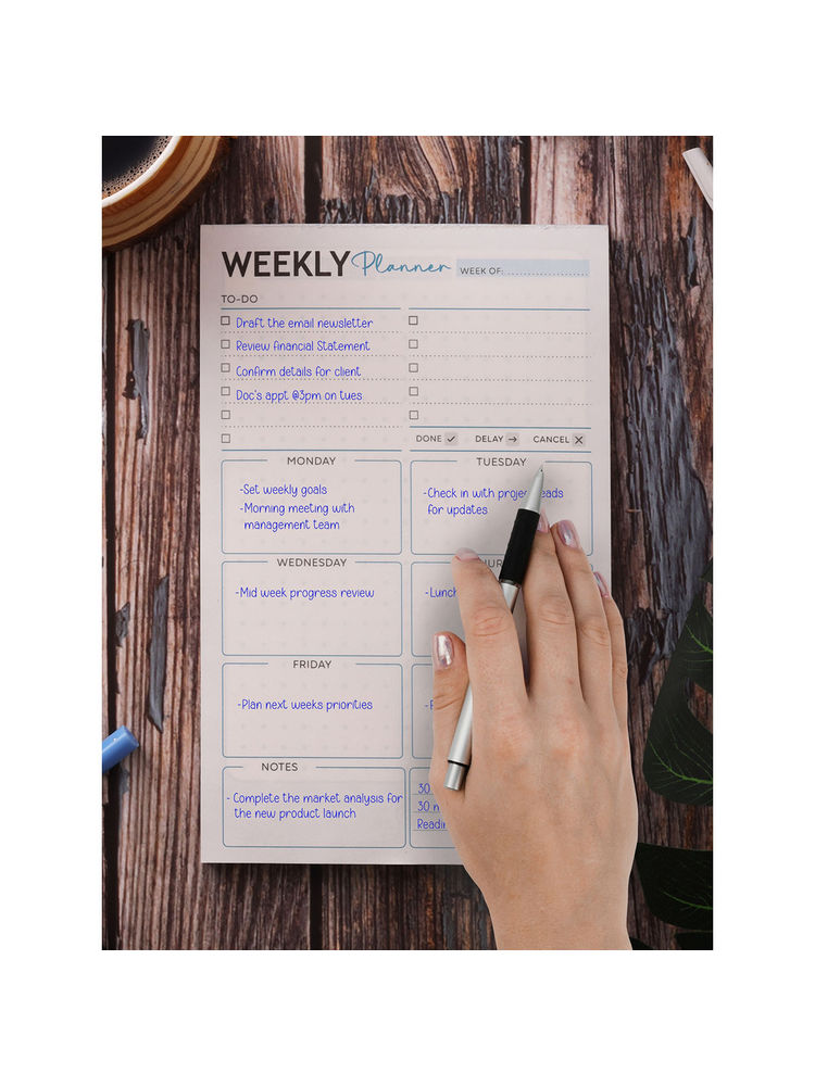 Doodle Collection Doodle A5 Undated Weekly Planner Notepad with 50 Tear Off Sheets - Weekly 01