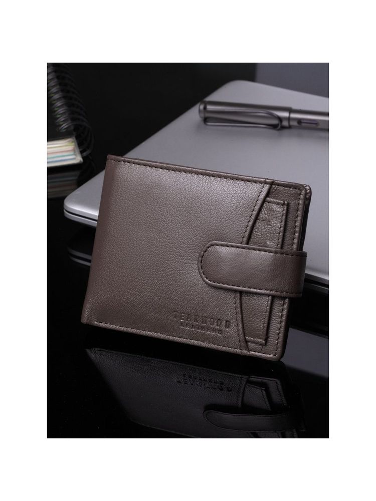 Teakwood Men Brown Solid Rfid Two Fold Wallet