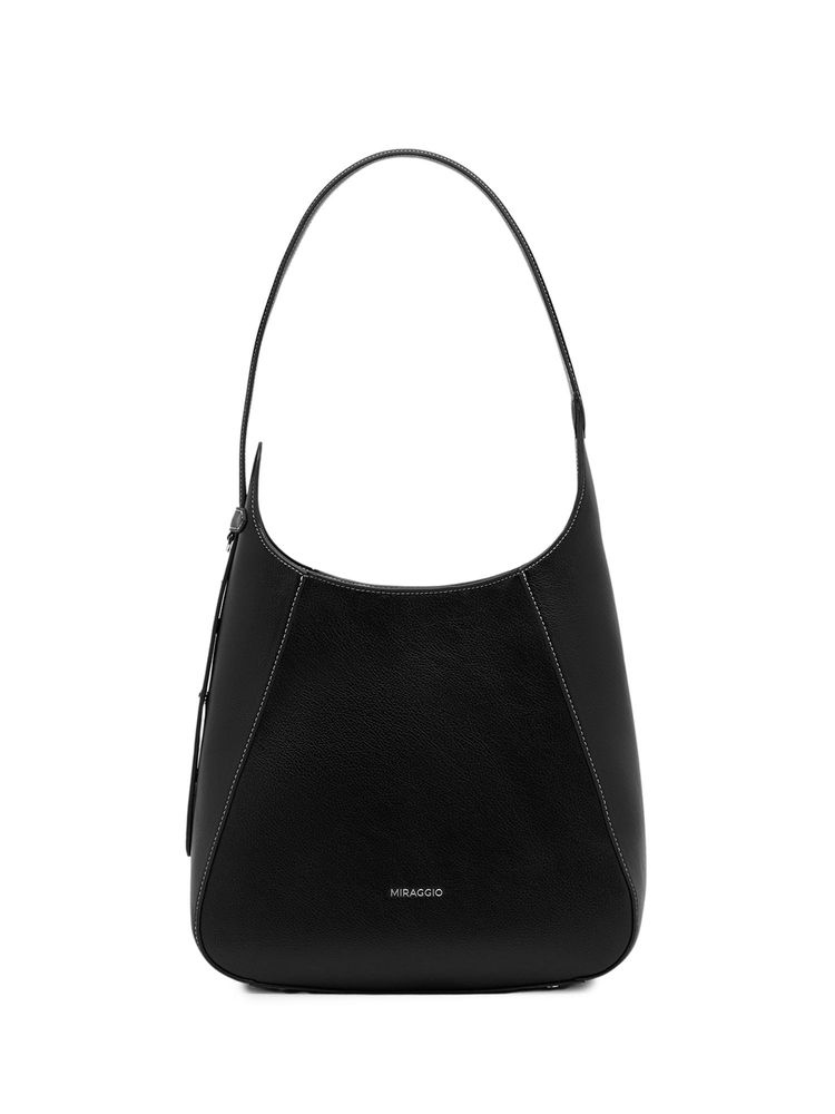 MIRAGGIO Robyn Solid Handbag - Black (L)-picture-17