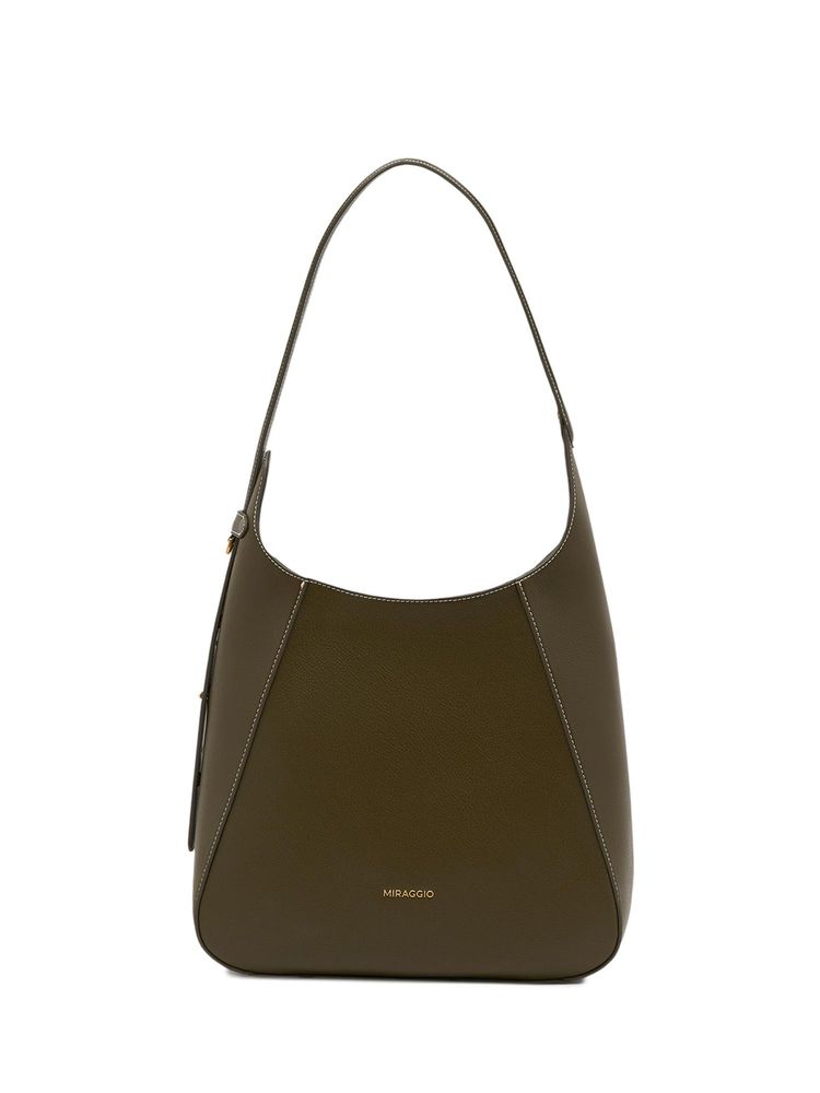 MIRAGGIO Robyn Solid Handbag - Olive (L)-picture-29