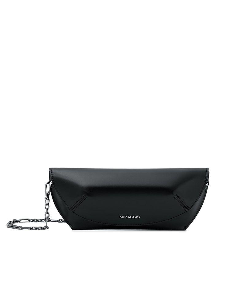 MIRAGGIO Amber Solid Sling Bag With Detachable Strap - Black (M)-picture-37