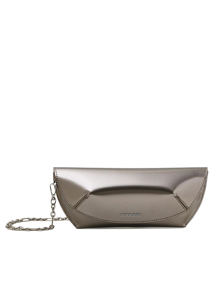 MIRAGGIO Amber Solid Sling Bag With Detachable Strap - Silver (M)-picture-10