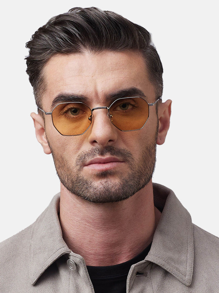 Shisen Fox Okita Silver - Amber Frame Orange Lens Sunglasses (51)-image-25