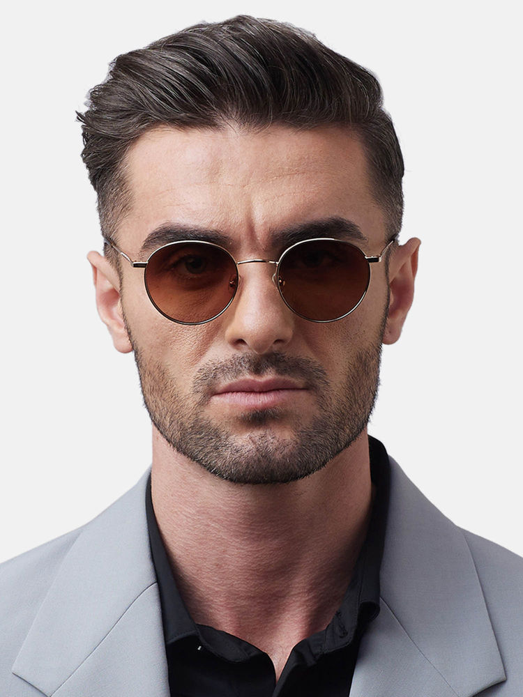 Shisen Fox Yamato Light Gold - Brown Gradient Brown Lens Sunglasses (50)-picture-12