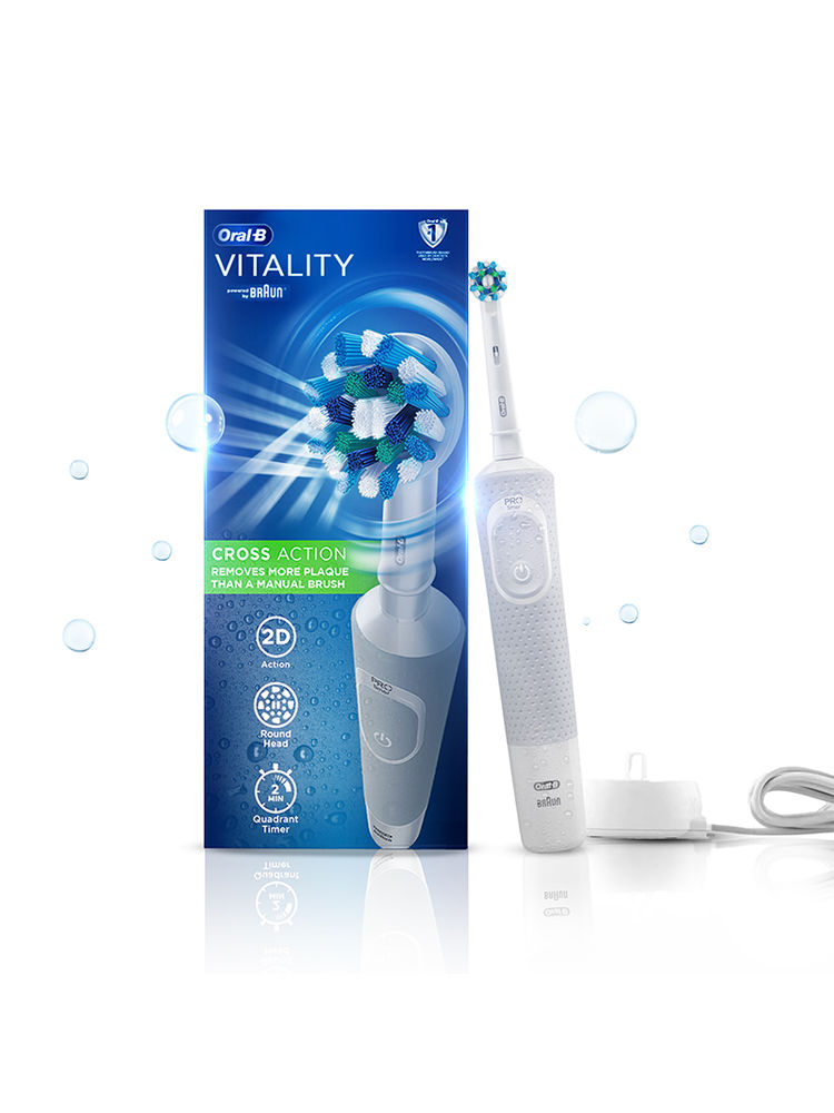 Oral-B Vitality 100 Cross Action Electric Rechargeable Toothbrush (White)