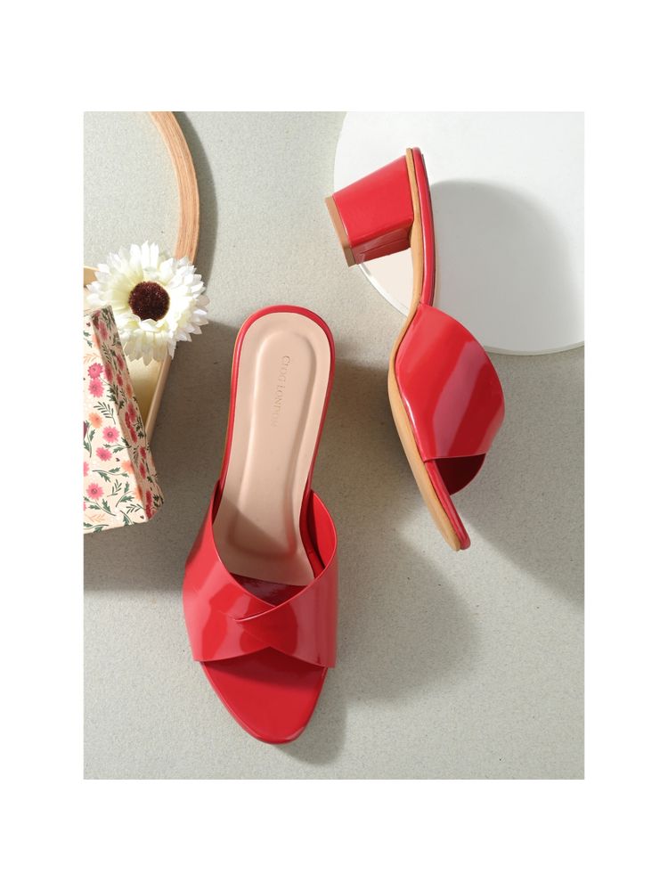 CLOG LONDON Red Comfortable Heel Sandals-picture-21