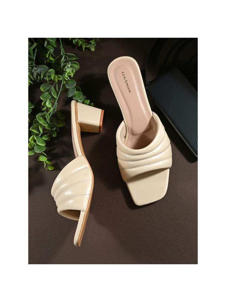 CLOG LONDON Beige Comfortable Heel Sandals-picture-11
