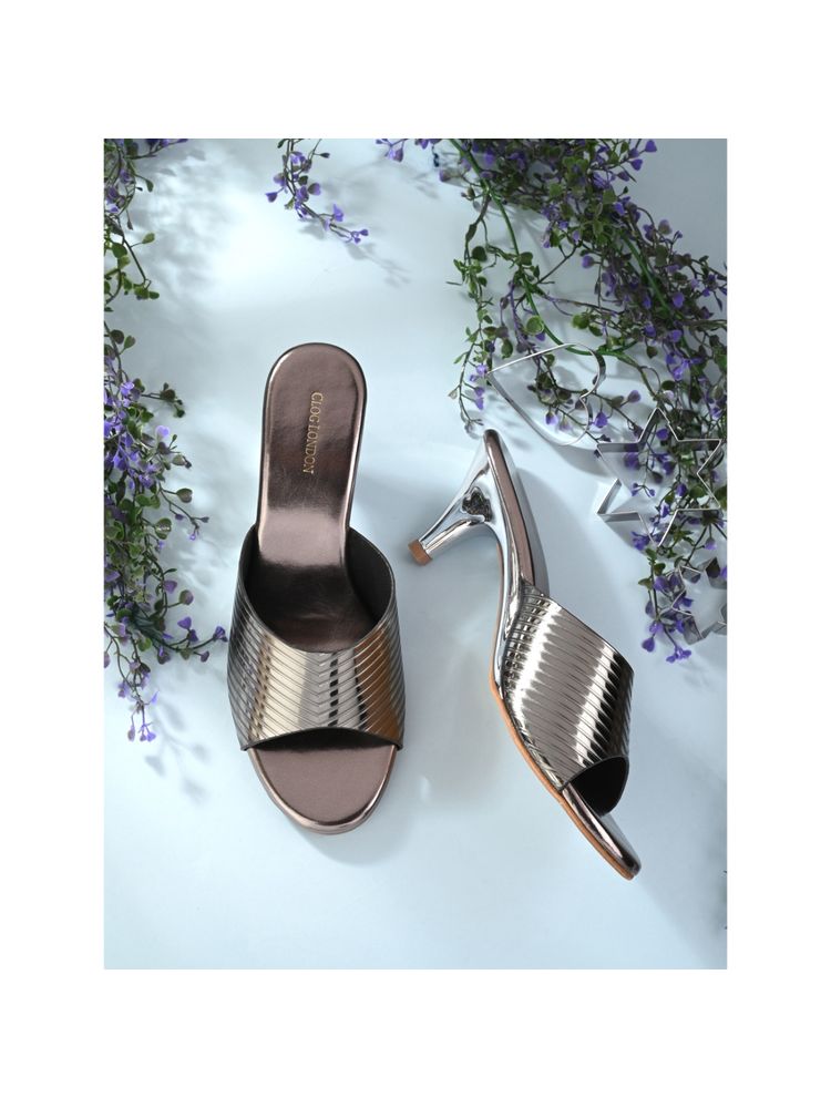CLOG LONDON Grey Comfortable Heel Sandals-image-36