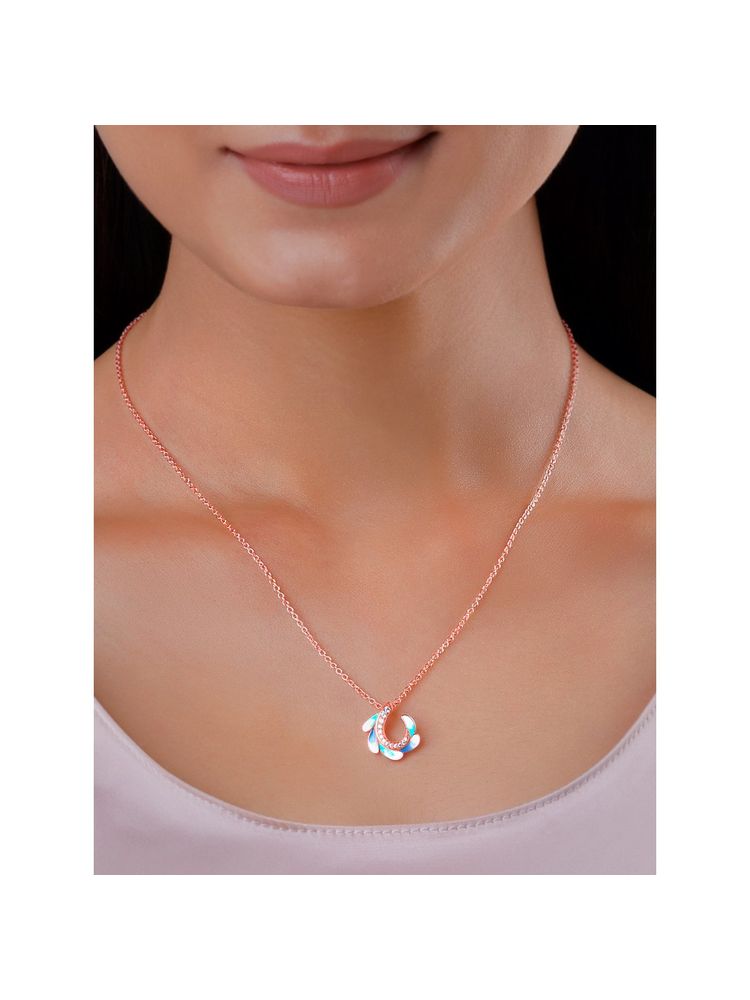 GIVA 925 Multi-Color Wing Flap Pendant With Link Chain-image-2