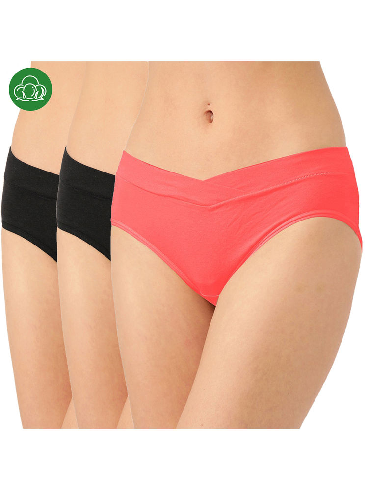 Inner Sense Organic Cotton Antimicrobial Maternity Panty Multi-Color (Pack of 3)-picture-6
