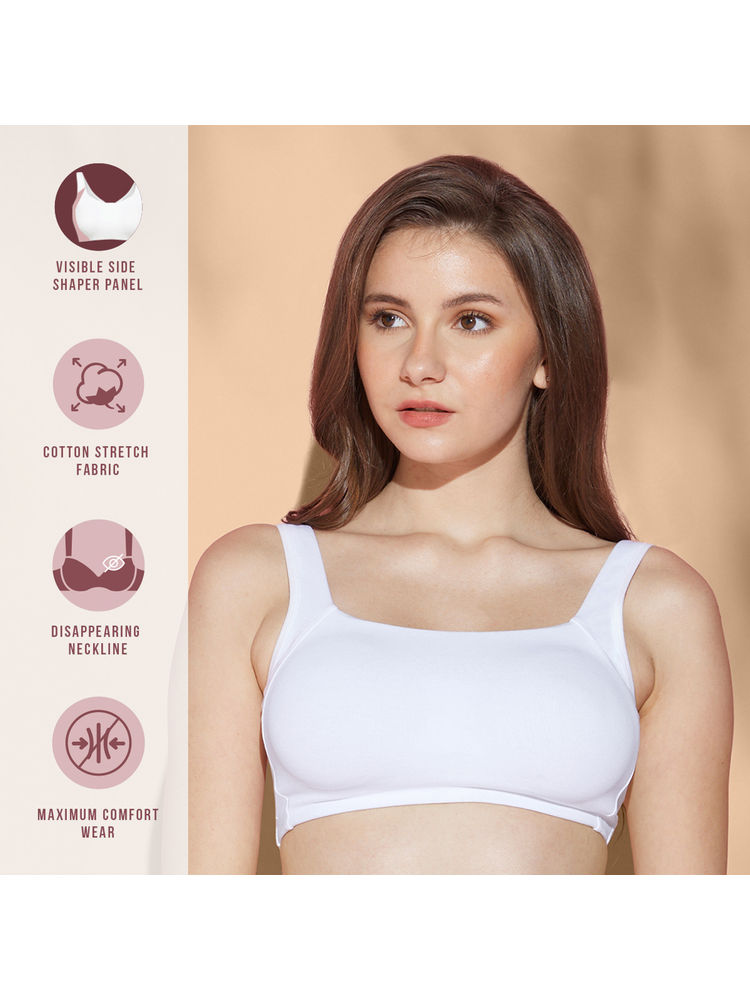 Nykd by Nykaa Trendy Square Neckline Slip on Bra with full coverage-NYB158-White-picture-12
