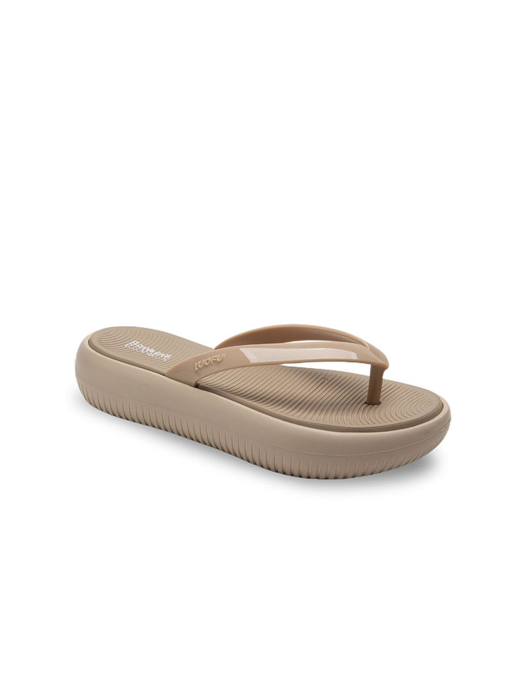 Iconics Beige Pepper Women Textured Flipflops-image-47