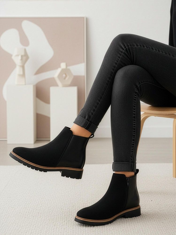 Iconics Women Black Casual Boots-image-26