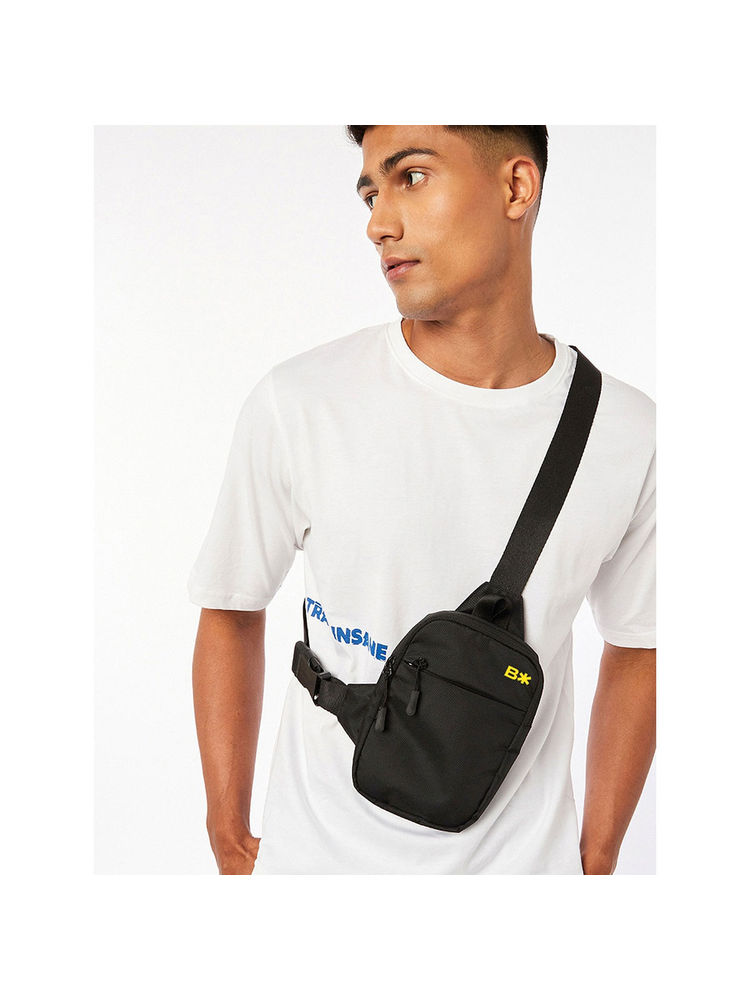 Bewakoof Unisex Black B Star Sling Bag