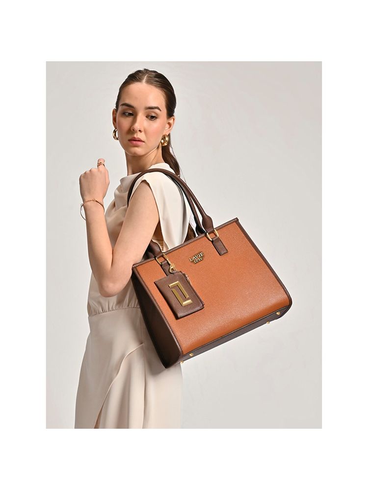 Duo Quad Satchel Bag Tan (L)