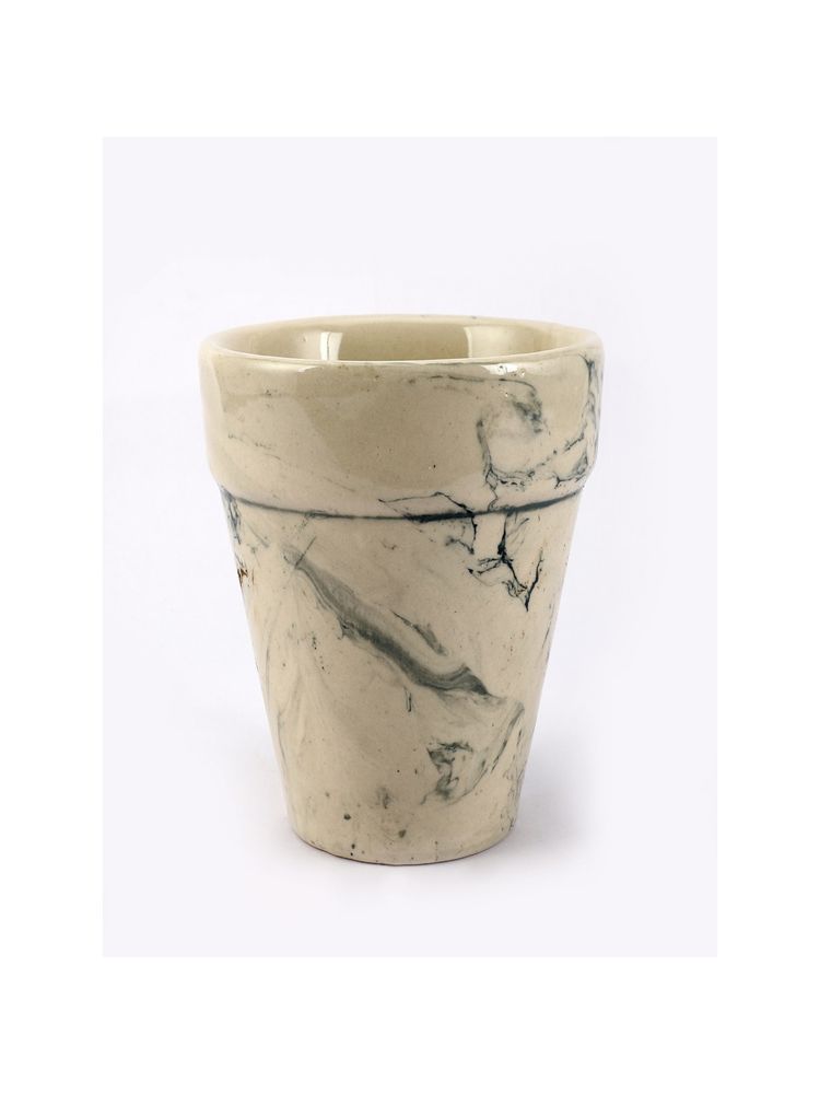 The Decor Mart Beige Textured Ceramic Planters (15x15x14 cms)-image-20