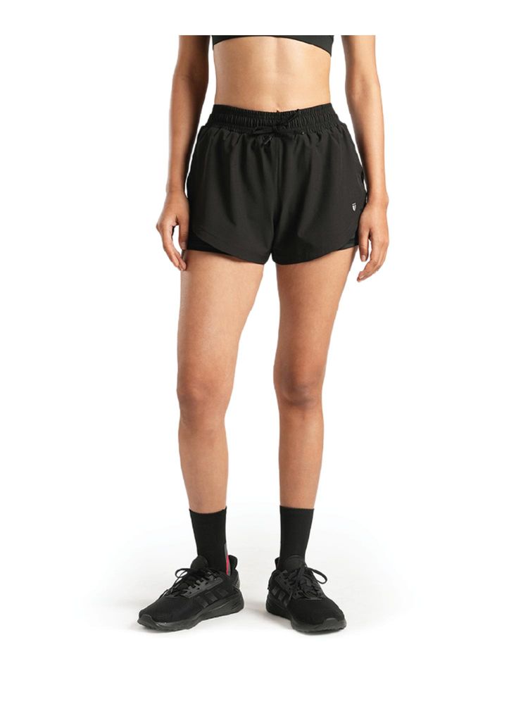 Tego Black Polyester Solid Women Shorts-picture-21