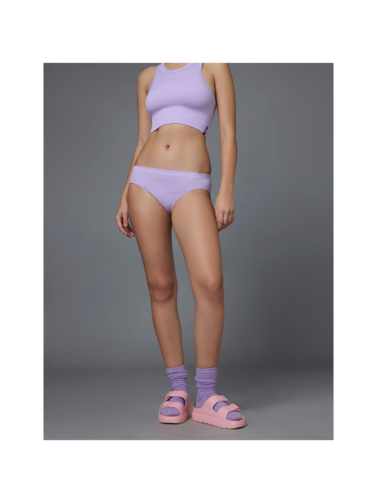 FEIER Purple Solid Classic Logo Bikini-image-18