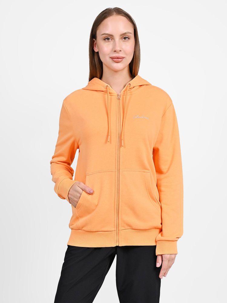 SKECHERS Orange Cotton Blend Solid Hoodie-picture-14