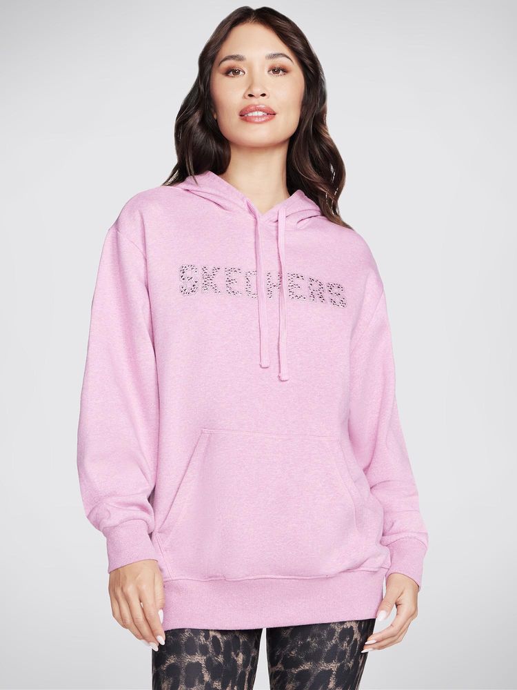 SKECHERS Mauve Cotton Blend Solid Hoodie-picture-25