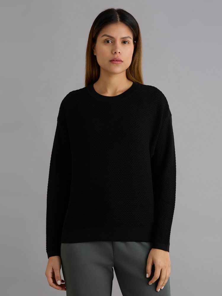 SKECHERS Black Cotton Textured Sweatshirt-picture-21