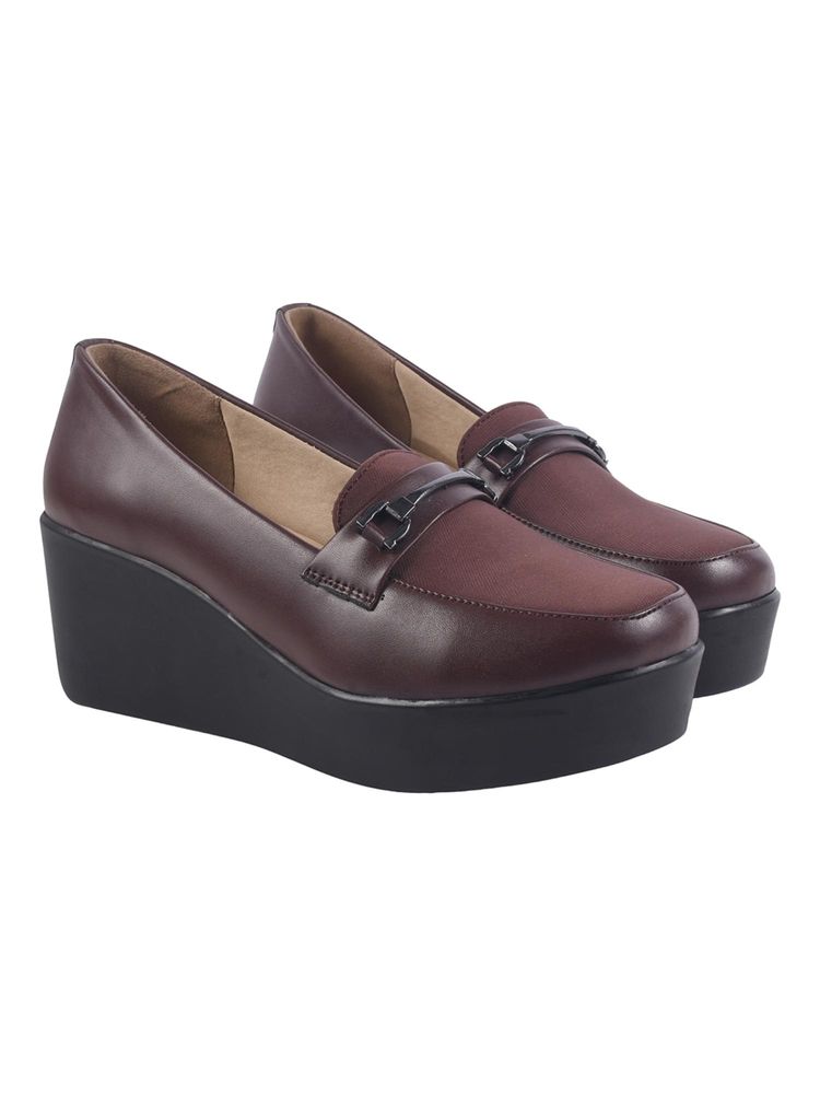 HVNLY by Shoetopia Brown Loafers for Women