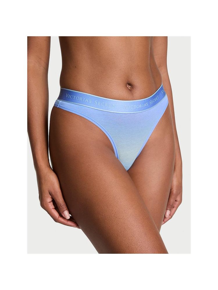 victoria's secret intimates Victoria's Secret Blue Logo Cotton Thong Panty-picture-39