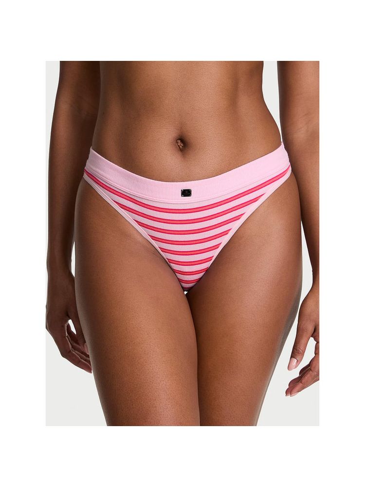 victoria's secret intimates Victoria's Secret Pink Cotton Rib Logo Hardware Thong Panty-picture-41