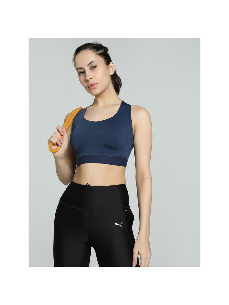 Puma High Impact Elite Womens Navy Blue Sports Bra-image-1