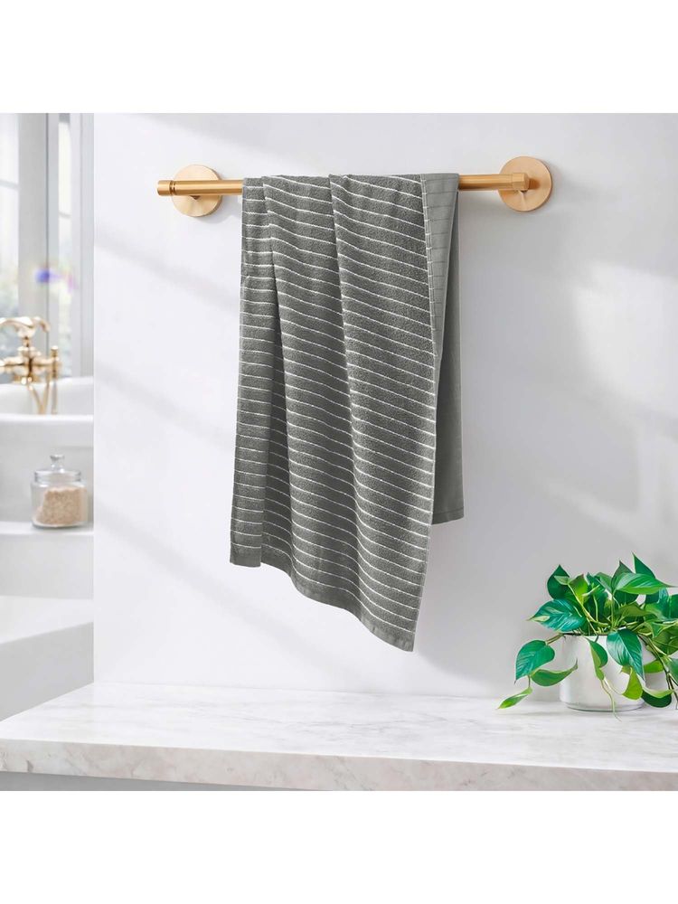 Welspun Grey 2-In-1 250 Gsm Dobby Weave Plain Hight Absorbent Bath Towel-image-26