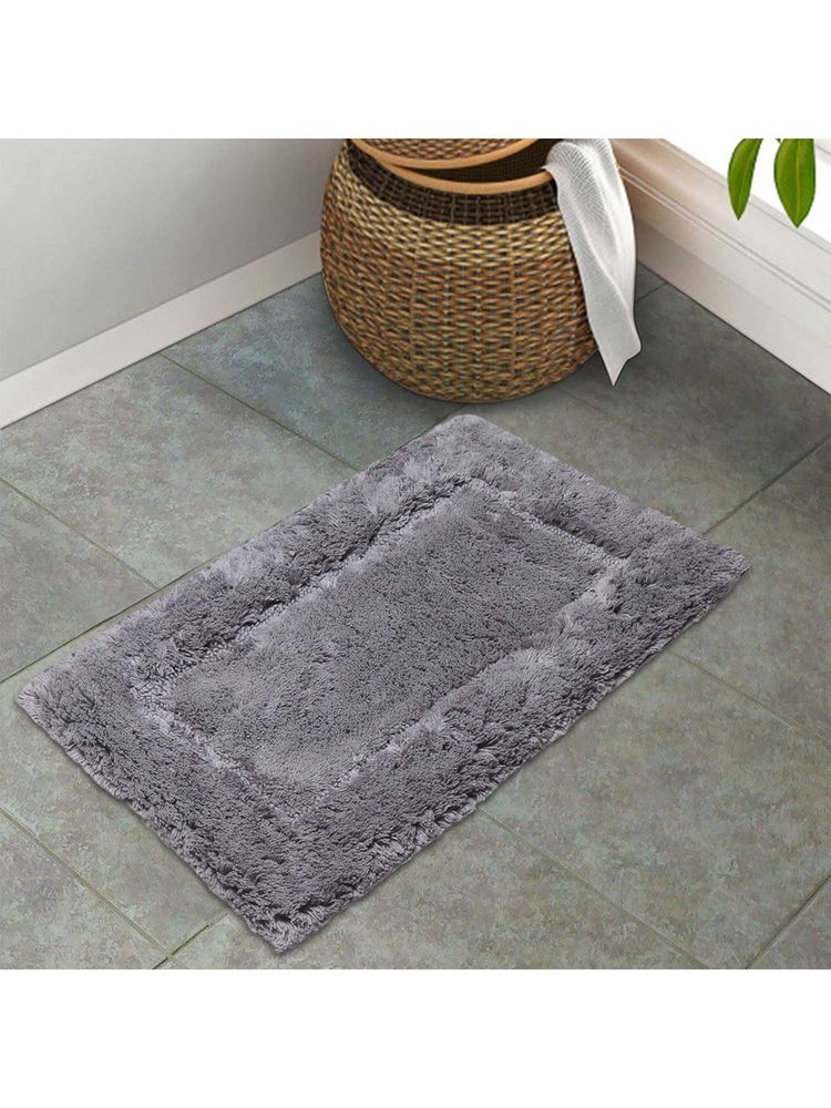 SPACES Grey Hygro Cotton 2000 Gsm Machine Tufted Premium Bath Mat (L)-image-36