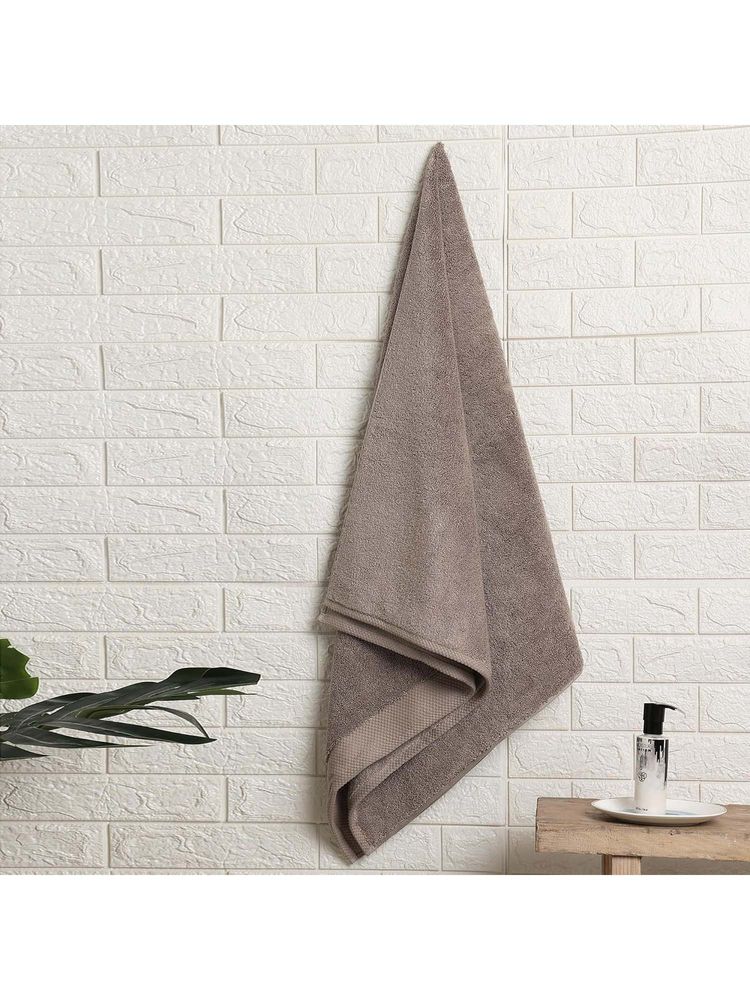 SPACES Brown Eminence Egyptian Cotton 670 Gsm Dobby Weave Plan Bath Towel-image-4