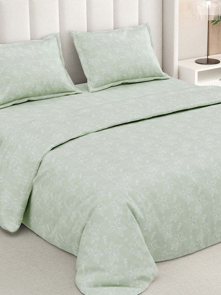 RIVERMOOR Green Cloud Cotton Bedsheet with 2 Pillow Covers (Double)-image-28
