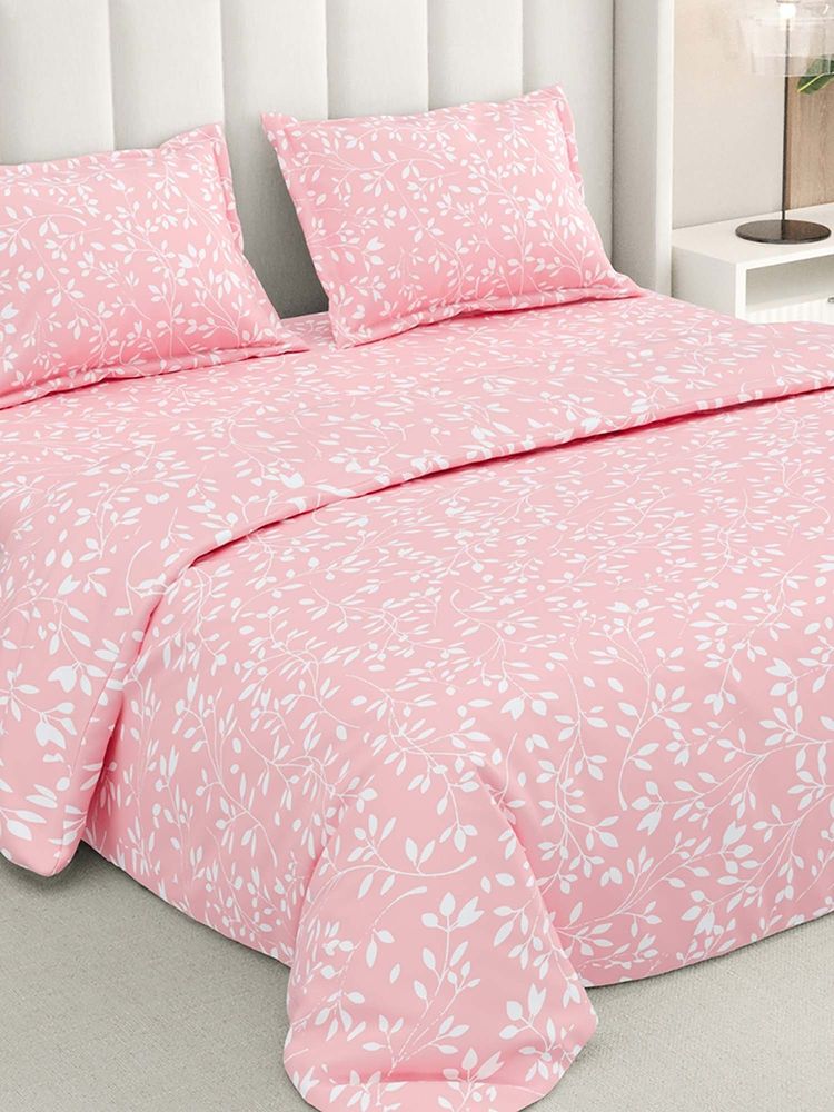 RIVERMOOR Pink Cloud Cotton Bedsheet with 2 Pillow Covers (Double)-picture-14